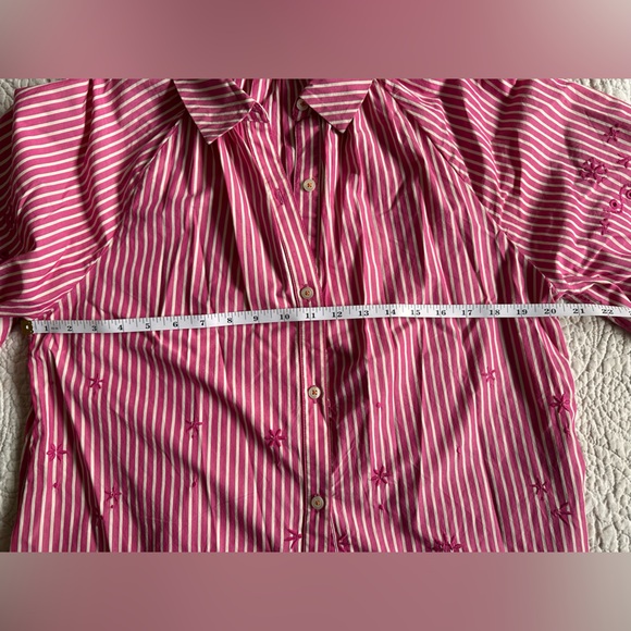 Scotch & Soda size (XS/S) European size 34 fuchsia and white striped shirt dress - Picture 13 of 15